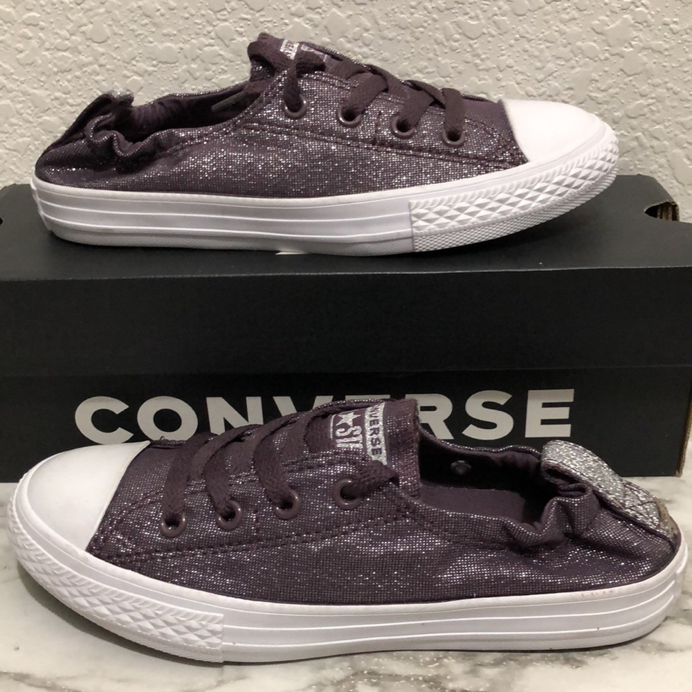 Converse cinch back purple sneakers size3 junior
